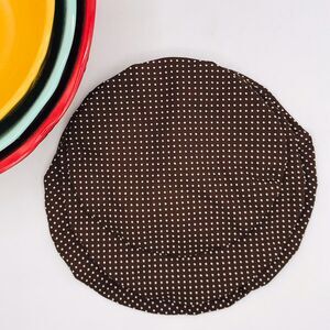 Cotton Bowl Cover For Sourdough, 3 Size Set, Reusable, Washable Brown Dots